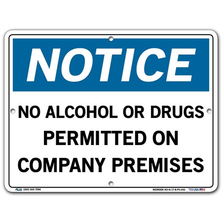 Vestil Polystyrene Sign, 9-1/2" Height, 12-1/2" Width, Polystyrene, Rectangle, English SI-N-17-B-PS-040